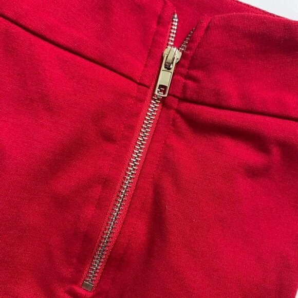 Tobi Red Bodycon Mini Skirt with Hidden Zipper - Picture 5 of 5